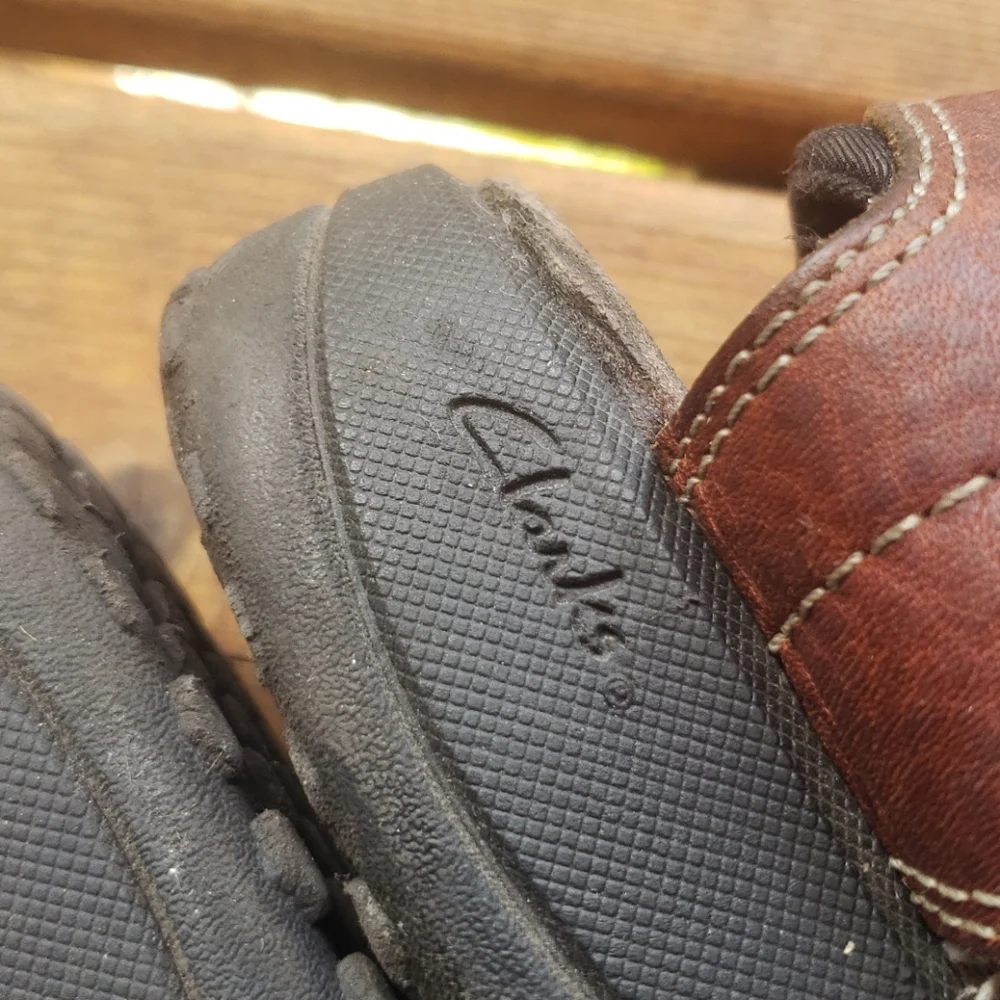 CLARKS Brown Leather Men's Keating Sporty Sandals sz 9 Style 78333